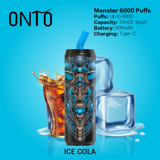 ONTO Monster 6000 puffs Disposable Vape Ice Cola