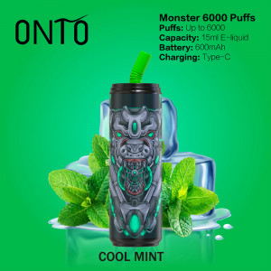 ONTO Monster 6000 puffs Disposable Vape Cool Mint