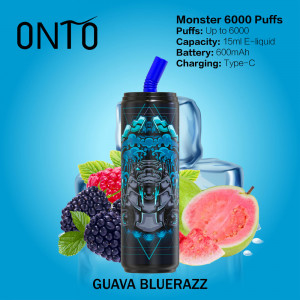 ONTO Monster 6000 puffs Disposable Vape Guava Bluerazz