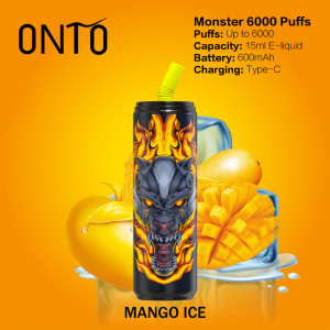 ONTO Monster 6000 puffs Disposable Vape Mango Ice