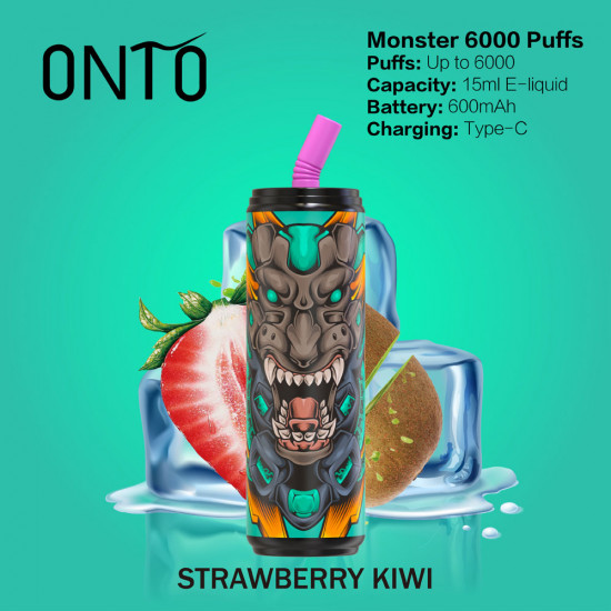 ONTO Monster 6000 puffs Disposable Vape Strawberry Kiwi