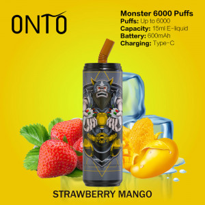 ONTO Monster 6000 puffs Disposable Vape Strawberry Mango